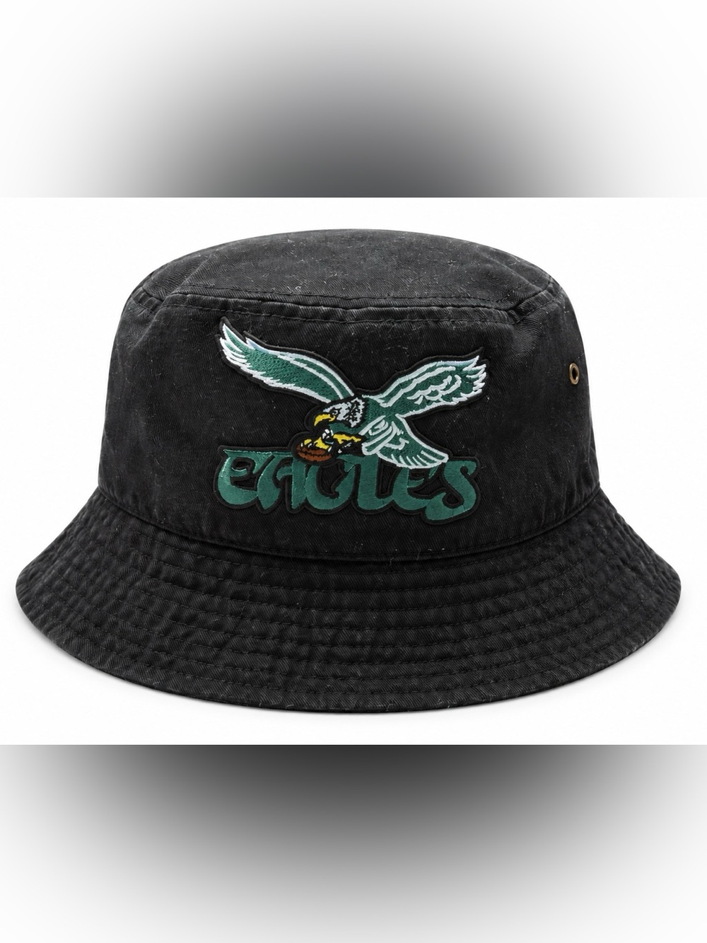 Philadelphia Eagles Newhattan Bucket Hat L/XL Black Retro Logo Cotton
